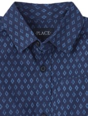 Camisa con botones a juego de popelina Diamond para niños