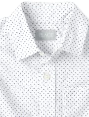 Chemise boutonnée en popeline imprimée pour garçon