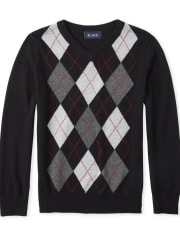 Boys Argyle Matching V-Neck Sweater