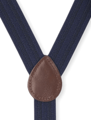 Toddler Boys Chambray Matching Bow Tie And Suspenders Set