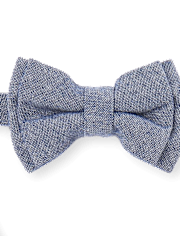Toddler Boys Chambray Matching Bow Tie And Suspenders Set