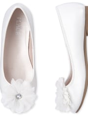 Girls Iridescent Flower Ballet Flats