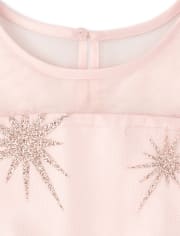 Girls Glitter Star Matching Dress