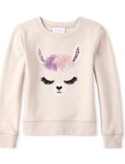 Sweat-shirt Active en tissu éponge avec fausse fourrure pour fille