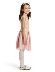 Girls Embroidered Lace Dress