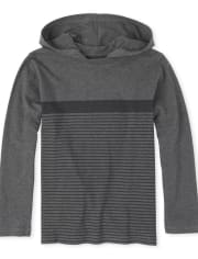 Boys Striped Hooded Top
