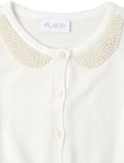 Girls Faux Pearl Cardigan