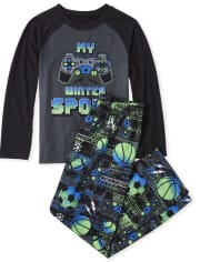 Video Game Pajamas Boys Size 8 Medium Gamer Shirt/Pant set Gaming