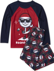 Pyjama Père Noël en soie pour garçon