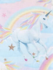 Pyjama licorne arc-en-ciel pour fille