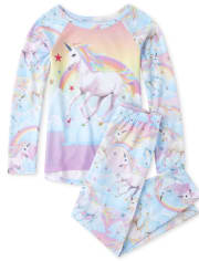 Pyjama licorne arc-en-ciel pour fille