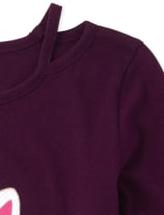 Top con abertura de lentejuelas para niñas