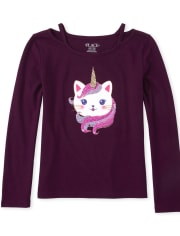 Top con abertura de lentejuelas para niñas