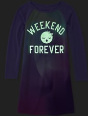Girls Glow Weekend Emoji Nightgown