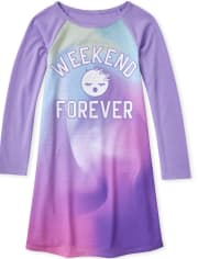 Girls Glow Weekend Emoji Nightgown