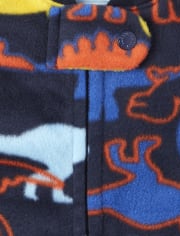 Pijamas de una pieza de forro polar Dino para bebés y niños pequeños