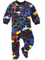 Pijamas de una pieza de forro polar Dino para bebés y niños pequeños