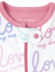 Baby And Toddler Girls Mommy And Daddy Snug Fit Cotton One Piece Pajamas