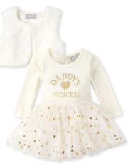 Baby Girls Foil Daddy's Princess Outfit Set