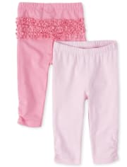 Lot de 2 leggings à volants pour bébé fille