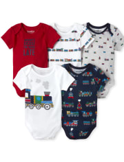 Baby Boys Train Bodysuit 5-Pack