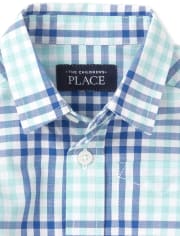 Baby And Toddler Boys Plaid Poplin Matching Button Down Shirt