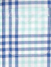 Baby And Toddler Boys Plaid Poplin Matching Button Down Shirt