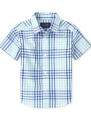 Baby And Toddler Boys Plaid Poplin Matching Button Down Shirt