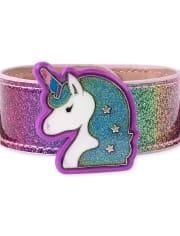 Girls Mood Rainbow Glitter Unicorn Slap Bracelet