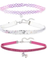 Paquete de 3 gargantillas con unicornio y lentejuelas Flip para niñas