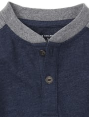 Baby And Toddler Boys Striped Arm Henley Top