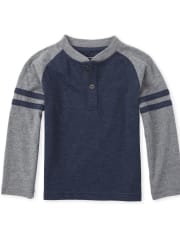 Baby And Toddler Boys Striped Arm Henley Top