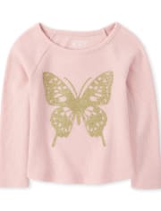 Baby And Toddler Girls Glitter Thermal Top
