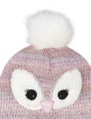Girls Glitter Owl Hat Scarf