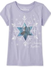 Girls Disney Frozen 2 Lenticular Anna And Elsa Graphic Tee