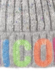 Girls Sequin Unicorn Pom Pom Beanie