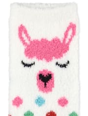 Toddler Girls Llama Cozy Socks 2-Pack