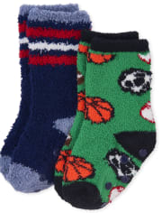 Calcetines deportivos acogedores para niños pequeños, paquete de 2