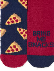 Boys Pizza Cozy Socks 2-Pack