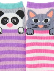 Baby And Toddler Girls Animal Midi Socks 6-Pack