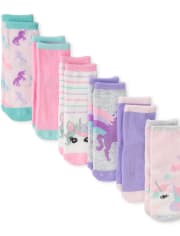Lot de 6 chaussettes mi-longues licorne pour bébés et petites filles