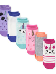 Girls Glitter Crittercorn Ankle Socks 6-pack