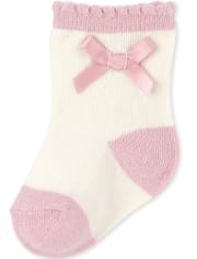 Lot de 6 chaussettes à nœud pailleté pour bébé fille