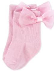 Pack de 3 calcetines con lazo para bebé niña
