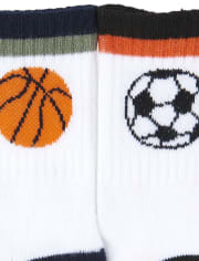 Baby And Toddler Boys Sports Crew Socks 6-Pack