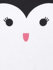 Baby And Toddler Girls Penguin Face Matching Snug Fit Cotton Pajamas