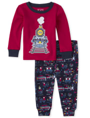 Pijamas de algodón ajustados para bebés y niños pequeños