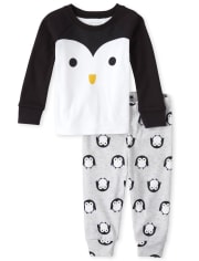 Baby And Toddler Boys Penguin Face Matching Snug Fit Cotton Pajamas