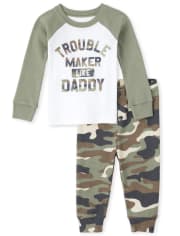 Baby And Toddler Boys Dad Camo Snug Fit Cotton Pajamas