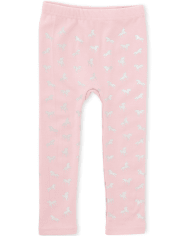 Leggings imprimés doublés en polaire pour petites filles